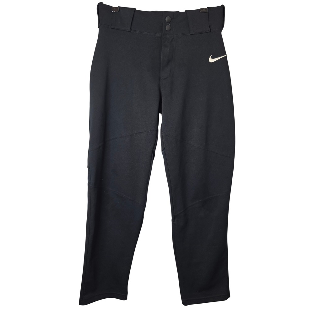 Nike BSBL Kids Large Black Baseball Pants Straight Leg Performance Knit Pants